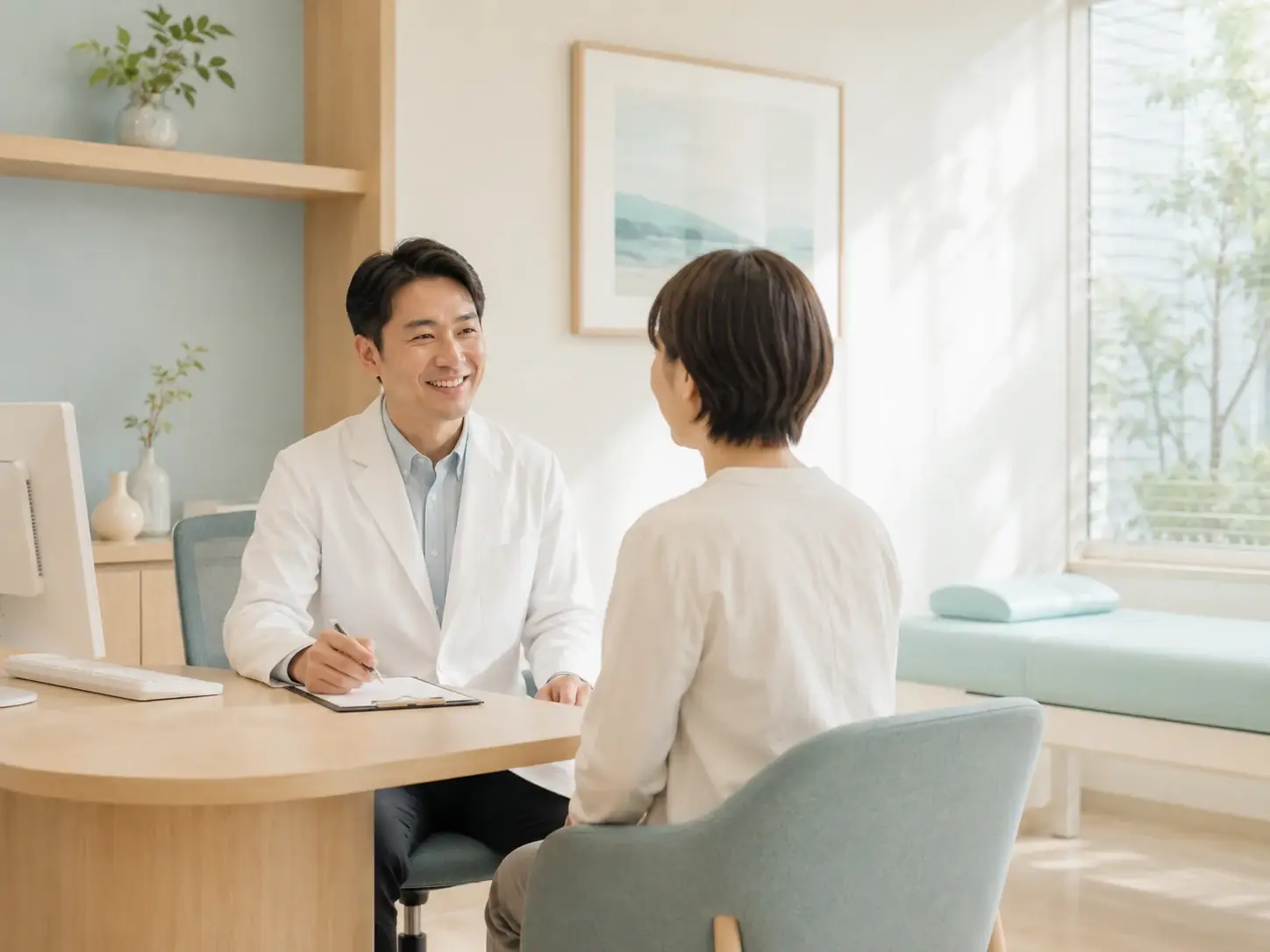 医師による丁寧な診察風景